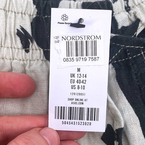 TOPSHOP Linen Blend Wide Leg Floral Print Pants Trousers Women US 8-10 M - Picture 3 of 8